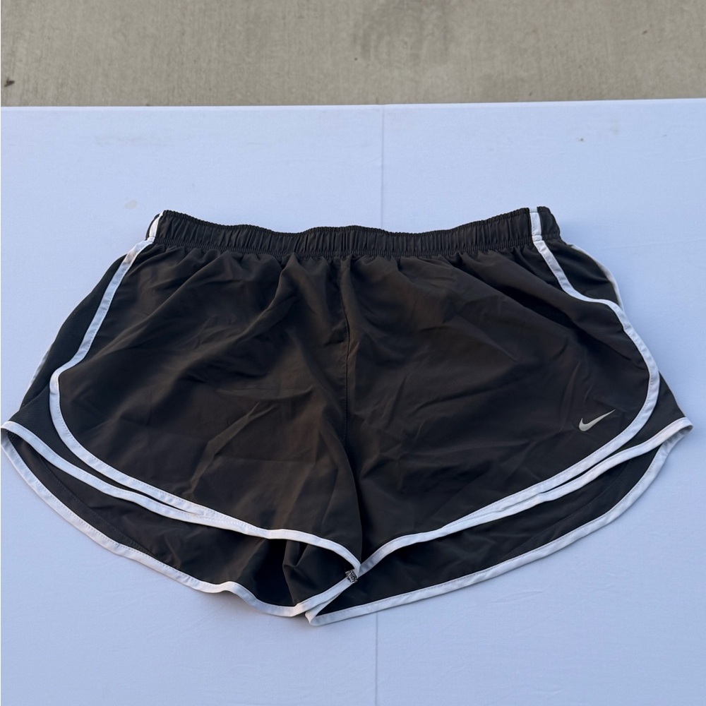 Nike Black Athletic Shorts with White Piping